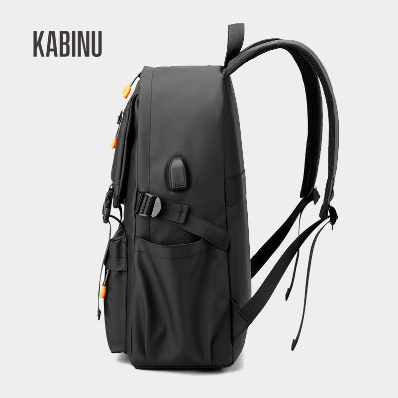 Kabinu casual backpack water-repellent business commuter backpack computer backpack solid color middle school school bag 