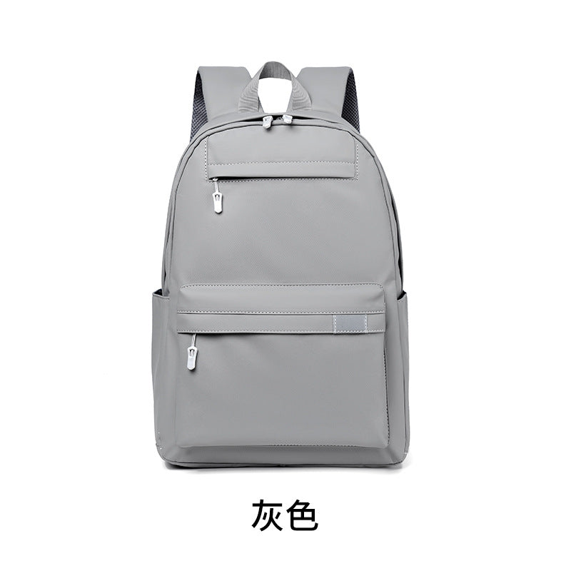 Kabinu casual backpack leather membrane water-repellent student school bag solid color business commuter computer backpack backpack 