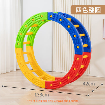 Outdoor sensory integration training equipment kindergarten 1/4 round indoor household children's body intelligence training plastic single-plank bridge 