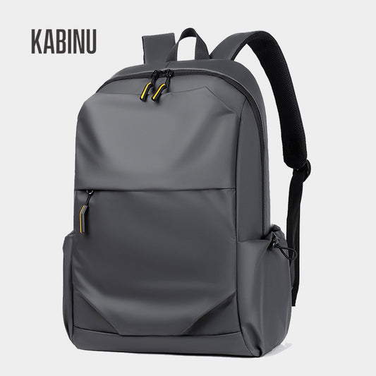 Kabinu casual backpack outdoor travel bag solid color leather film computer bag middle school student school bag business backpack trend 