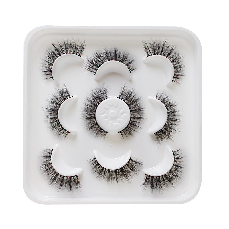 dingsen false eyelashes factory cross-border stable supply of explosive hair, a total of 5 pairs of messy thick eyelashes 