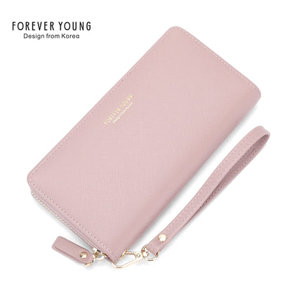 Forever Young Wallet Feminine Clutch Versatile Fashion Long Mobile Phone Wallet Anti-Scratch Wallet 