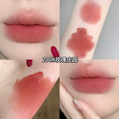 Gege bear clear water mist lip glaze အရောင်ကြာရှည်ခံ နူးညံ့သော matte နှုတ်ခမ်းနီ ရေစိုတောက်ပသော နှုတ်ခမ်းသားကို လိမ်းပေးသော နှုတ်ခမ်းနီ 