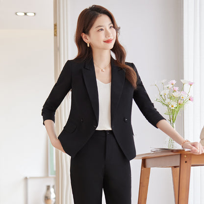 White suit jacket female spring and autumn professional wear temperament goddess fan workplace formal wear small casual suit suit 