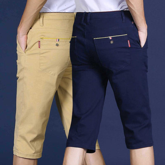 A generation of summer casual shorts men's straight slim stretch cropped trousers youth trend men's trousers wholesale 