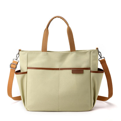 2023 New Shoulder Bag Women's Bag Trendy Versatile Simple Fashion Korean Version Large Capacity Portable Solid Color Canvas Bag