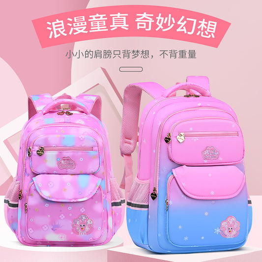 Primary school students' schoolbags, children's girls, grades 1-3-6, princess bags, burden-reducing ridge protection, light waterproof backpacks 