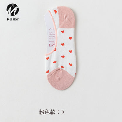 Invisible socks women's non-slip and shallow mouth spring and summer thin cotton Japanese summer women's socks boat socks women 