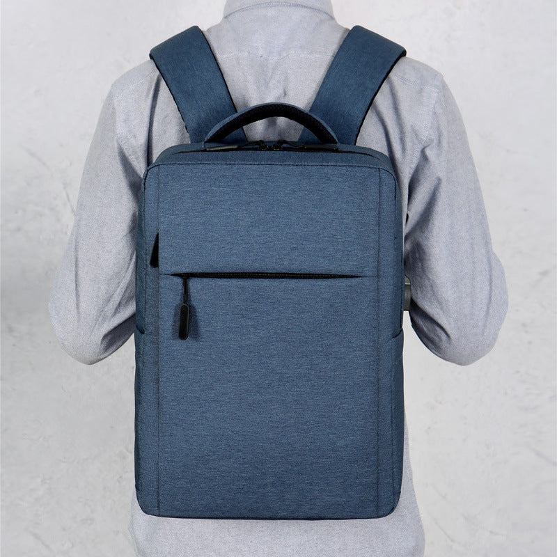 Manufacturer wholesale backpack solid color simple usb charging business computer bag middle school student school bag water-repellent backpack 