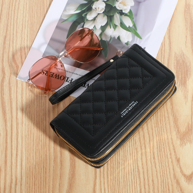 Wallet Women 2023 New Long Style အမျိုးသမီးလက်ကိုင် ကိုရီးယားစတိုင် ပေါ့ပေါ့ပါးပါး လက်ကိုင်ဖုန်း အိတ် နှစ်ထပ် Zipper ပိုက်ဆံအိတ် ကြီးမားသော Capacity Card Holder 