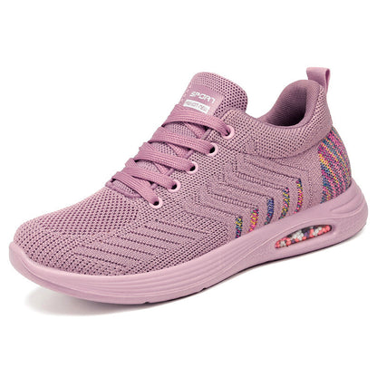 Shoes women's 2023 spring new women's shoes one piece air cushion shoes polyurethane flying woven casual sports shoes women 