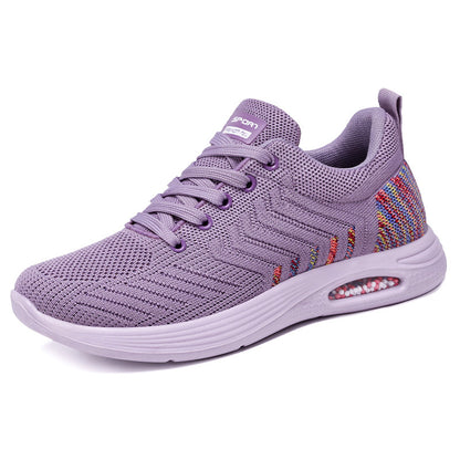 Shoes women's 2023 spring new women's shoes one piece air cushion shoes polyurethane flying woven casual sports shoes women 