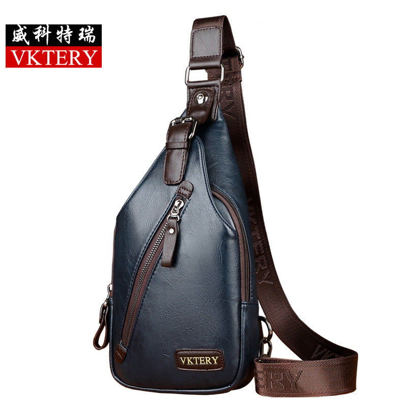 Weiketrey chest bag men's crossbody bag Korean style shoulder bag travel casual bag small cross-body outdoor men's bag 