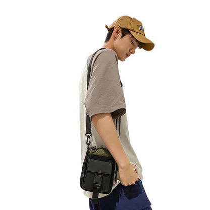 Street trend couple messenger bag new fashion drawstring mobile phone shoulder bag mini messenger bag cross-border 