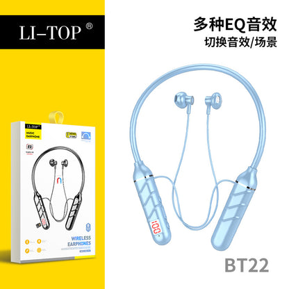 Rio Tinto BT22 display ကြီးမားသောပါဝါ binaural တာရှည်ဘက်ထရီသက်တမ်း Bluetooth ကြိုးမဲ့လည်ပင်းဆွဲထားသော လည်ပင်း အားကစား တေးဂီတ နားကြပ် ထုတ်လုပ်သူ