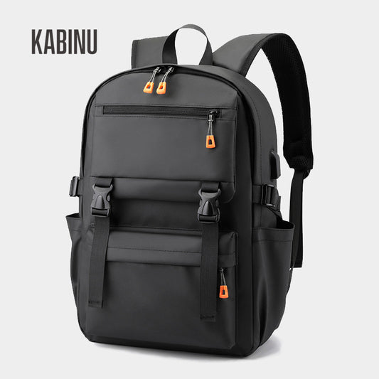 Kabinu casual backpack water-repellent business commuter backpack computer backpack solid color middle school school bag 