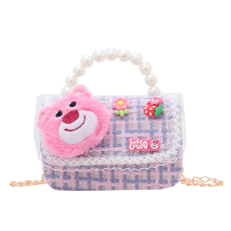 New Style Princess Pearl Portable Coin Purse Fashion Chain Children's Shoulder Bag Cartoon Cute Coin Bag 