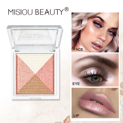 MISIOU BEAUTY cross-border high-gloss blush eyeshadow palette glitter nude makeup brightens and contours three-dimensional high-gloss 