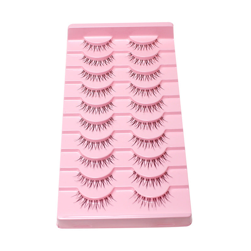 dingsen cross-border stable supply 10 pairs of single line fishing line thin stem false eyelashes natural COS little devil eyelashes 