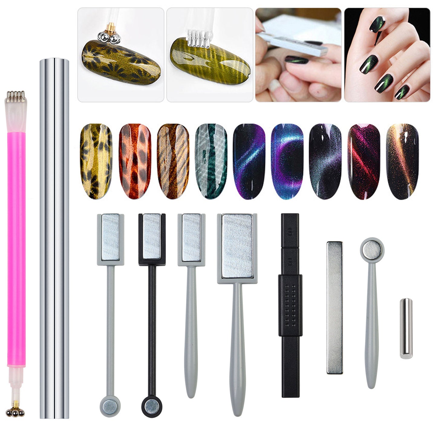 Manicure Tools New Cat's Eye Magnet Nail Polish Glue Fancy Multifunctional Manicure Cat's Eye Magnet Pen