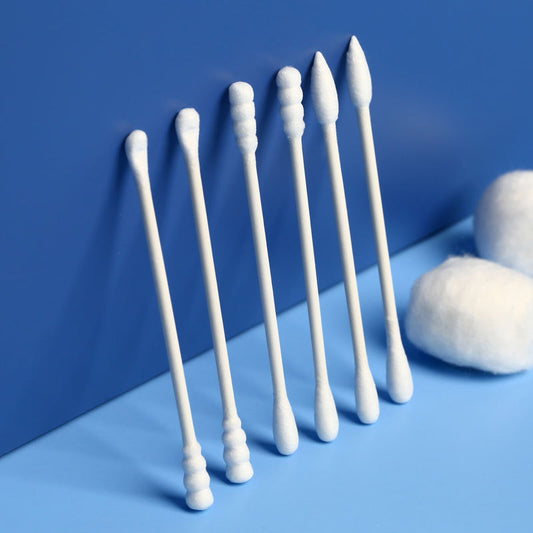 Frosted square boxed two-ended baby ear cotton swabs သည် မိတ်ကပ်ဖယ်ရှားရန်အတွက် double-ended တစ်ခါသုံး ဂွမ်းစများကို လက်ကားရောင်းချသည် 