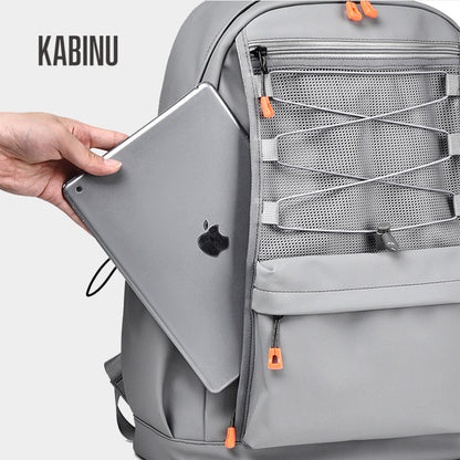 Kabinu solid color backpack casual woven drawstring middle school student school bag work business computer bag outdoor backpack 