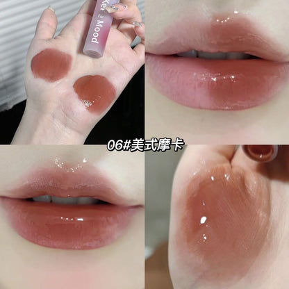 Kekemood mirror lip glaze does not fade and does not stick to the cup for a long time. Water light glass lip grapefruit nude pink lipstick lip gloss 