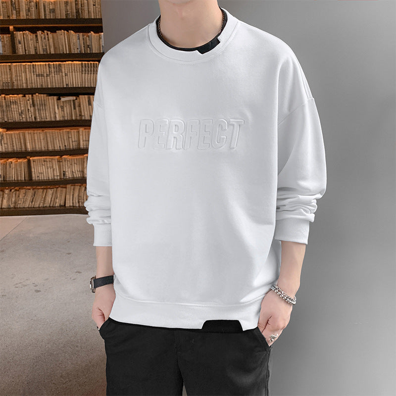 2022 spring and autumn new men's fake two-piece long-sleeved T-shirt fashion trend men's loose couple sweater bottoming shirt 