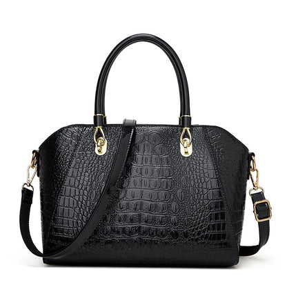 2023 Fashion Classic Patent Leather Glossy Crocodile Pattern Handheld Ladies Bag European and American Simple and Attractive Shoulder Bag Crossbody Bag 