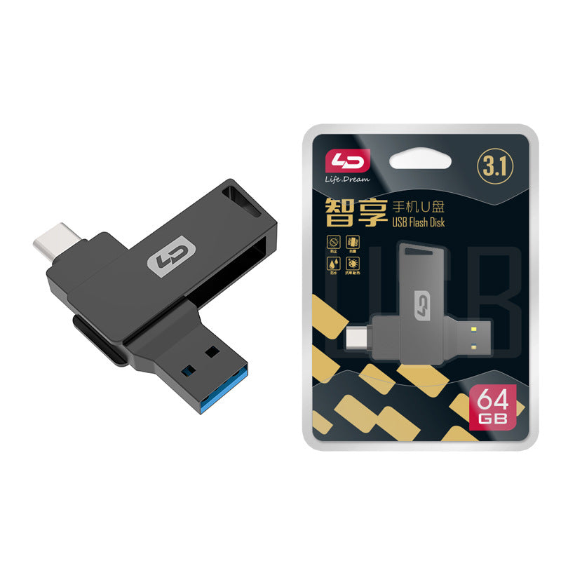 LD နှင့် Nuo Type-C မိုဘိုင်းလ်ဖုန်း 64G ပြင်ပ U disk USB3.1 ကွန်ပျူတာ universal dual interface နှစ်ခု-in-one မိုဘိုင်း flash memory