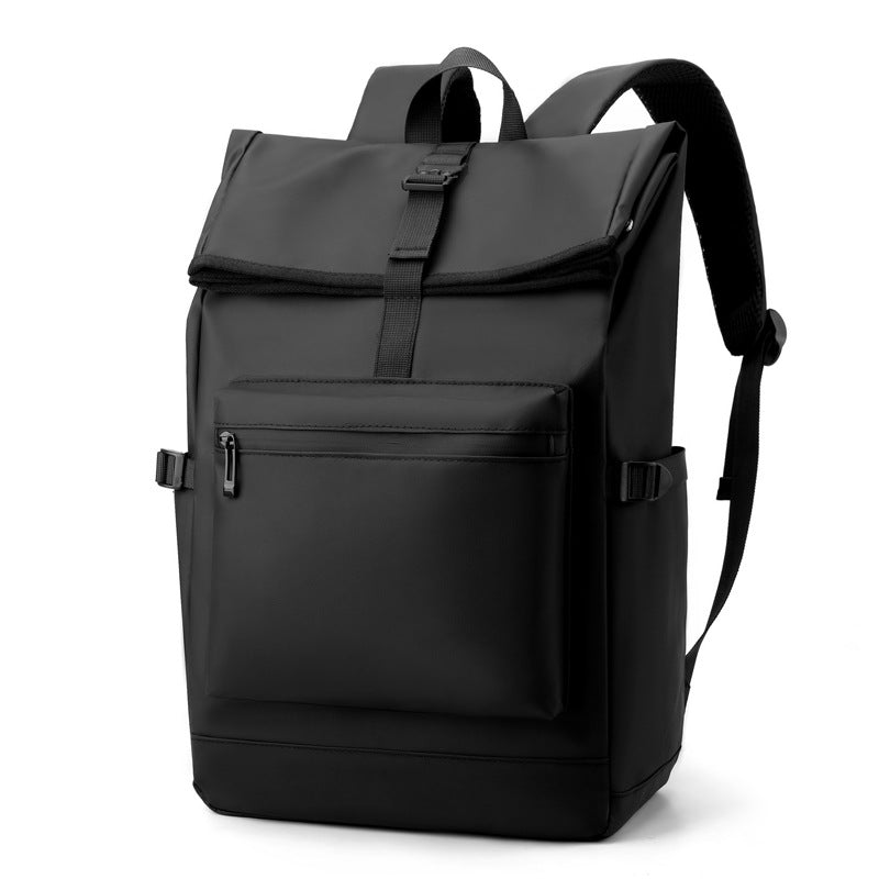 Kabinu casual backpack new business computer backpack simple middle school student school bag leather film waterproof 