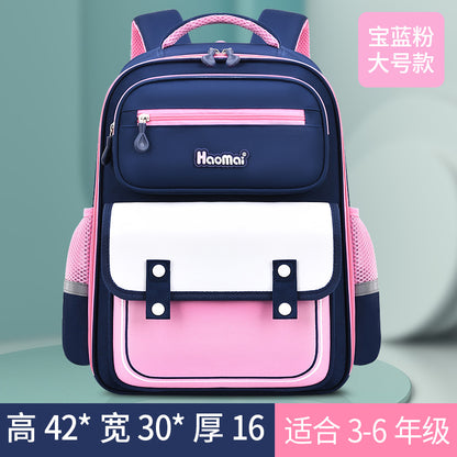 New style primary school students boys and girls large-capacity 1-6 grade schoolbag to reduce the burden waist protection 6-12 years old British backpack 