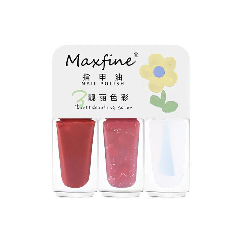 2024 new three-color nail polish no-bake quick-drying set long-lasting tearable water-based whitening nail polish spot wholesale 