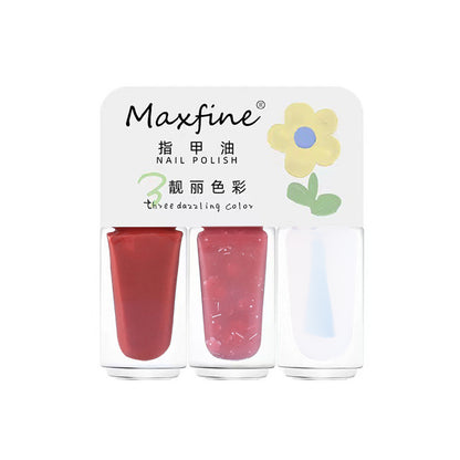 2024 new three-color nail polish no-bake quick-drying set long-lasting tearable water-based whitening nail polish spot wholesale 