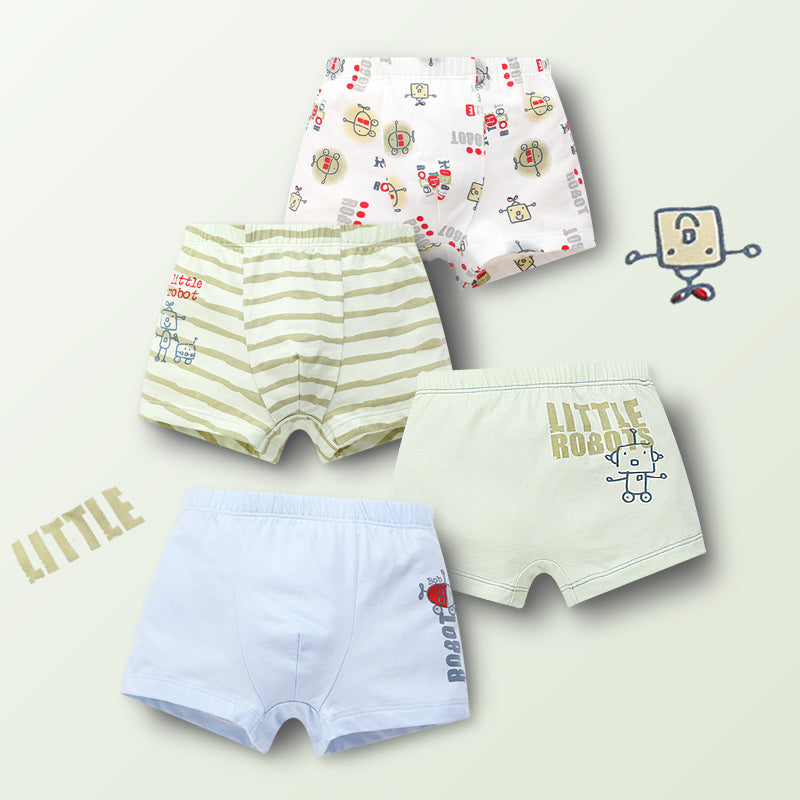 Children's underwear girls boys underwear pure cotton baby A-type shorts four-corner big children cartoon