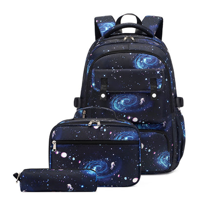 2023 New Fashion Starry Sky Primary School Bag Trendy Boy Bag Three-piece Set Backpack One Piece Dropshipping 