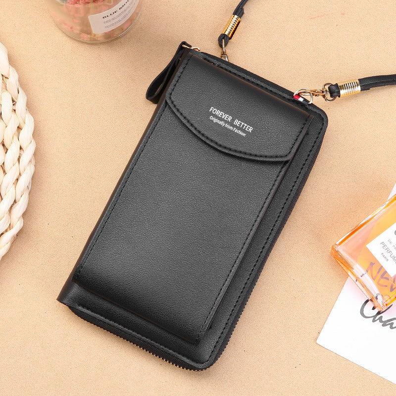 2022 New Mobile Phone Bag Korean Style Fashion Large Capacity Double Wall Wallet Multi-Function Ladies Messenger Bag 