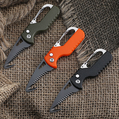 Portable multi-functional express parcel opener keychain serrated hook portable package opening tool mini box opener 