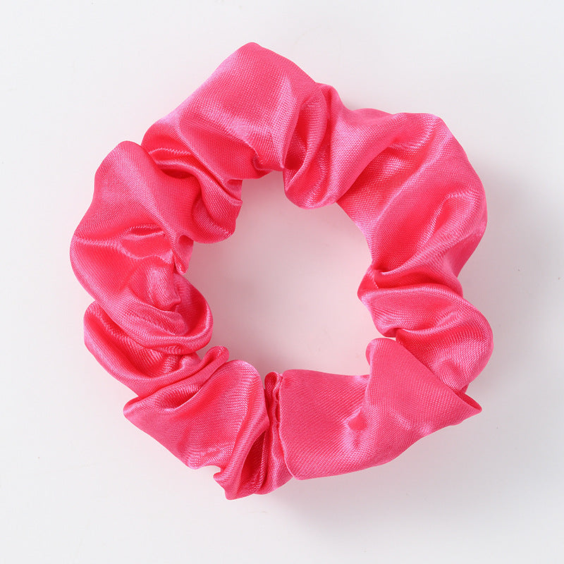 2022 New Solid Color Satin Hair Ring Pig Intestine Outing Black Versatile Hair Accessories Headband Hair Ring Wholesale Street Stall 