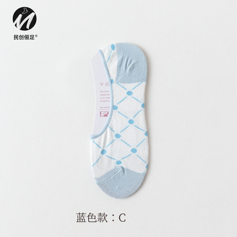 Invisible socks women's non-slip and shallow mouth spring and summer thin cotton Japanese summer women's socks boat socks women 