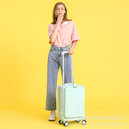 Student trolley suitcase women's front opening cover universal wheel side opening cover 26 inches men's and women's boarding luggage suitcase men's 