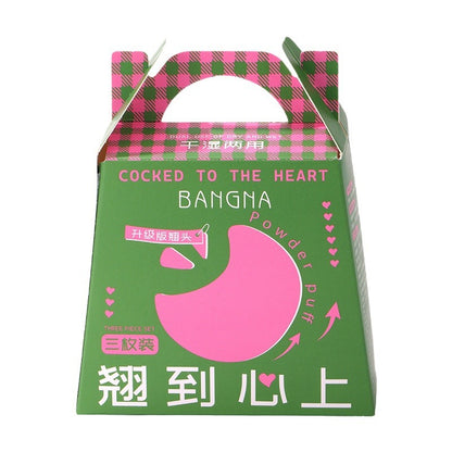 Bangna I will lift the powder puff box does not eat powder air cushion dry wet dual-use double-sided soft large makeup powder puff box 