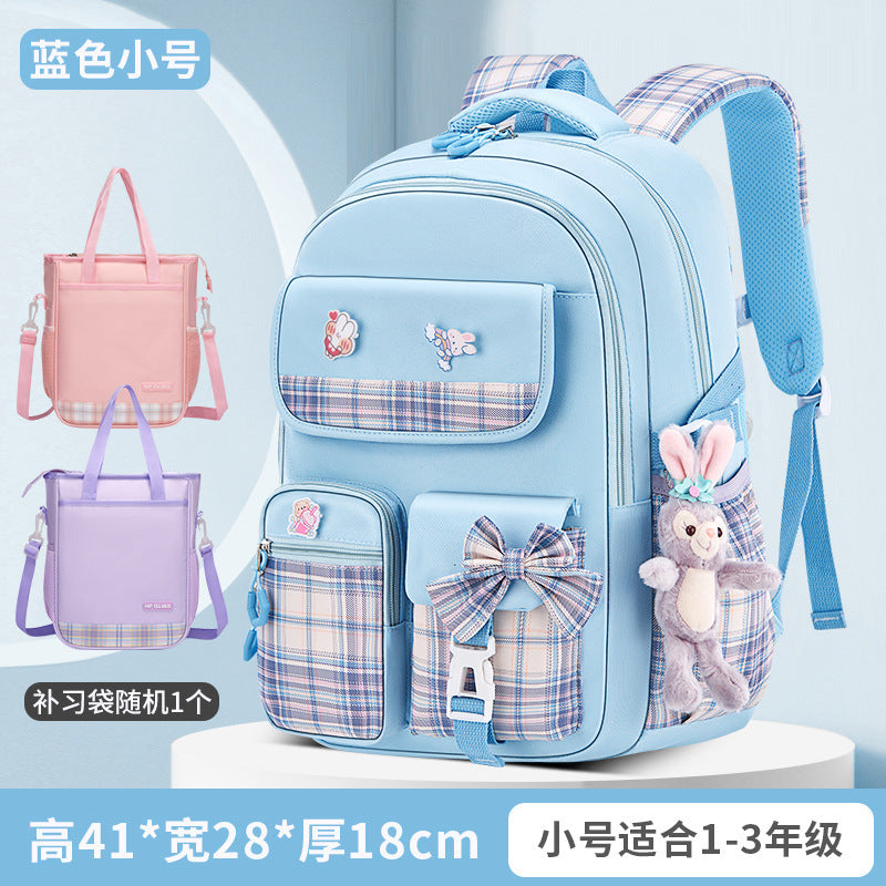 Children's elementary school schoolbag female models cartoon cute large capacity lightening girls primary school schoolbag backpack wholesale 