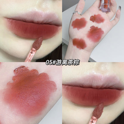 Sachino cream air velvet lip glaze matte matte matte ကတ္တီပါ နှုတ်ခမ်းနီသည် ခွက်ထဲ ကပ်ရန်မလွယ်ကူသလို အမျိုးသမီးများအတွက် အရောင်နှင့် ကြာရှည်ခံမိတ်ကပ်လိမ်းထားသော နှုတ်ခမ်းနီ 