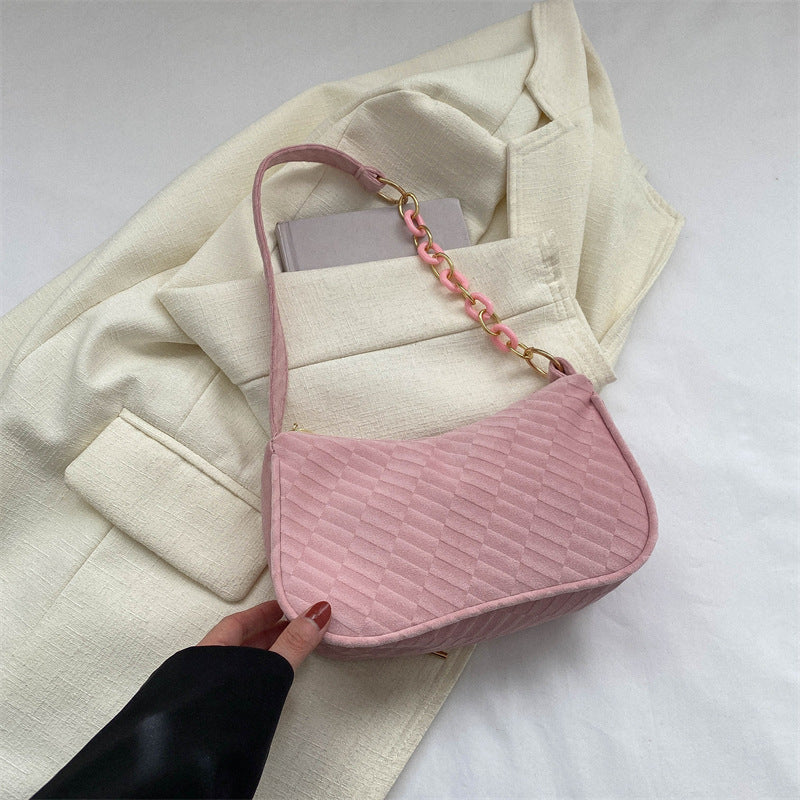 Women's chain splicing small bag women's 2023 spring and summer new foreign-style one-shoulder armpit bag this year's popular women's bag 