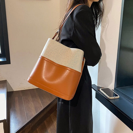 2023 New Simple Ruiying Bucket Bag Large Bag Versatile Ins Fashion Portable Crossbody Korean Style Women’s Bag 