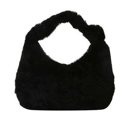 2023 autumn and winter new niche design foreign style plush velvet bag women's bag fashion handheld furry bag small hand bag 