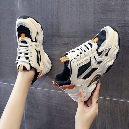 2023 spring and autumn new style small white shoes women's all-match mesh daddy shoes women's casual breathable thin sports shoes girls 