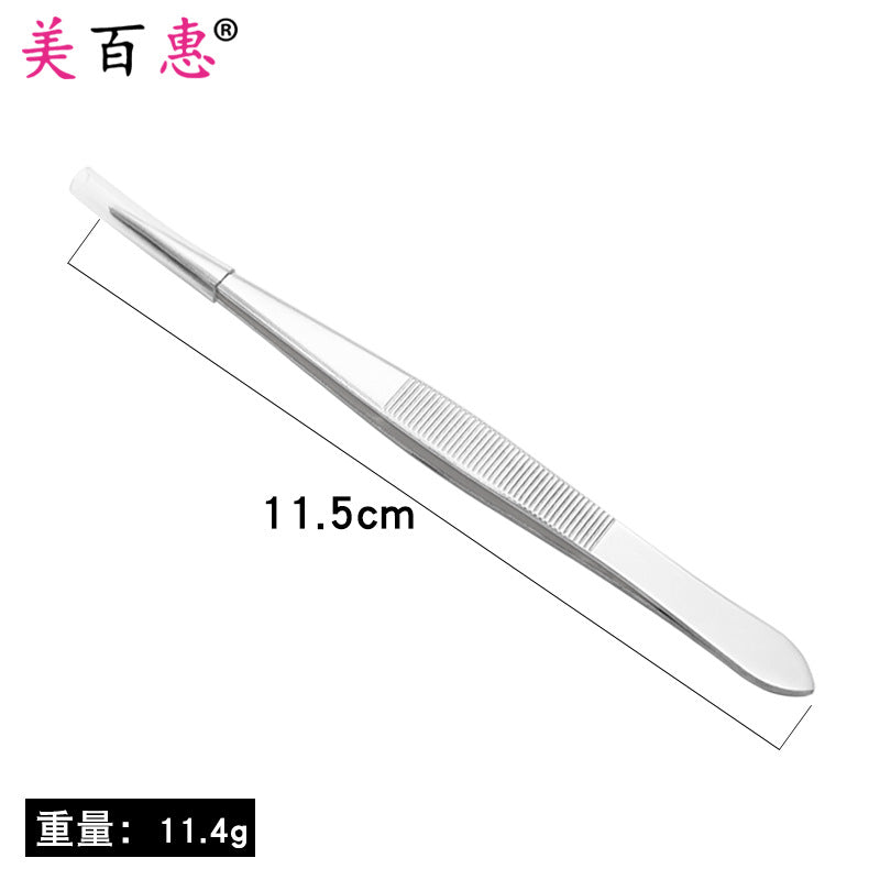 Stainless steel hair grafting clip grafting eyelash tweezers elbow straight head tweezers clamping tweezers factory direct supply in stock 