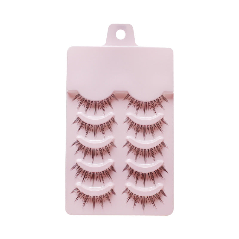 dingsen5 pairs of little devil natural fishing line false eyelashes with transparent stem one piece eyelashes LK01